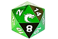 Old School: DnD RPG Metal D20: Halfling Forged - Electric Green MTL0220
